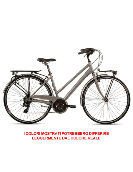 BICI MISURA 28 CITY BIKE BICICLETTA DA DONNA TELAIO IN ALLUMINIO GRANTURISMO PEUGEOT CAMBIO 21V COMPLETA DI ACCESSORI LUCI A LED