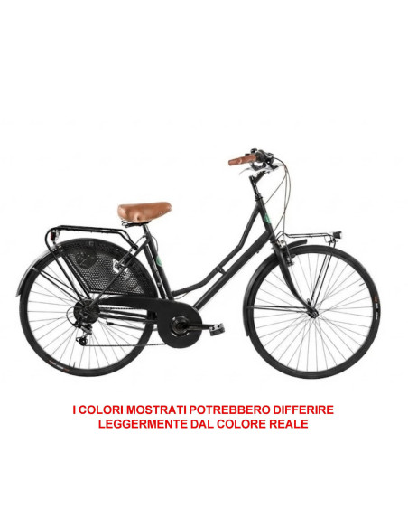 BICI MISURA 26 DONNA LINEA OLANDA RETRO BICICLETTA CITY BIKE CON CAMBIO 6V COMPLETA DI ACCESSORI CON LUCI A LED LED