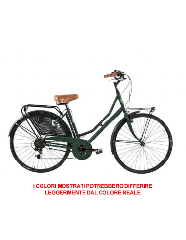 BICI MISURA 26 DONNA LINEA OLANDA RETRO BICICLETTA CITY BIKE CON CAMBIO 6V COMPLETA DI ACCESSORI CON LUCI A LED LED