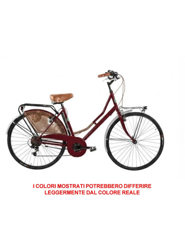 BICI MISURA 26 DONNA LINEA OLANDA RETRO BICICLETTA CITY BIKE CON CAMBIO 6V COMPLETA DI ACCESSORI CON LUCI A LED LED
