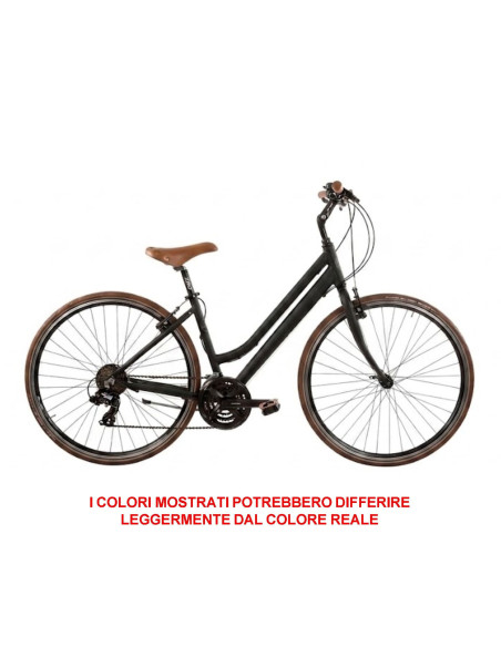 BICI MISURA 28 BICICLETTA DA DONNA I-D21V TELAIO IN ALLUMINIO IBRIDO CON CAMBIO 21V FORCELLA RIGIDA