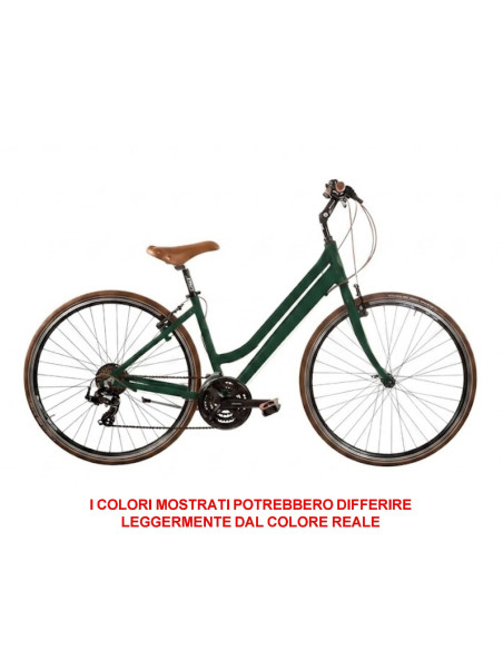 BICI MISURA 28 BICICLETTA DA DONNA I-D21V TELAIO IN ALLUMINIO IBRIDO CON CAMBIO 21V FORCELLA RIGIDA