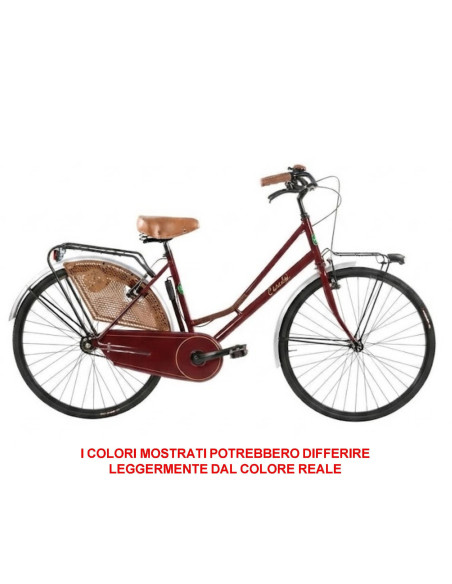 BICI MISURA 26 DONNA LINEA OLANDA RETRO LUSSO BICICLETTA CITY BIKE SENZA CAMBIO MANUBRIO ALLUMINIO COMPLETA DI ACCESSORI LUCI LE