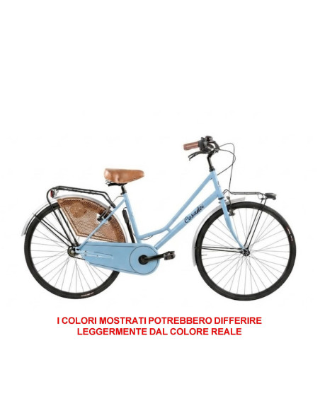 BICI MISURA 26 DONNA LINEA OLANDA RETRO LUSSO BICICLETTA CITY BIKE SENZA CAMBIO MANUBRIO ALLUMINIO COMPLETA DI ACCESSORI LUCI LE