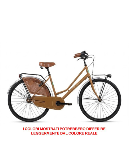 BICI MISURA 26 DONNA LINEA OLANDA RETRO LUSSO BICICLETTA CITY BIKE SENZA CAMBIO MANUBRIO ALLUMINIO COMPLETA DI ACCESSORI LUCI LE