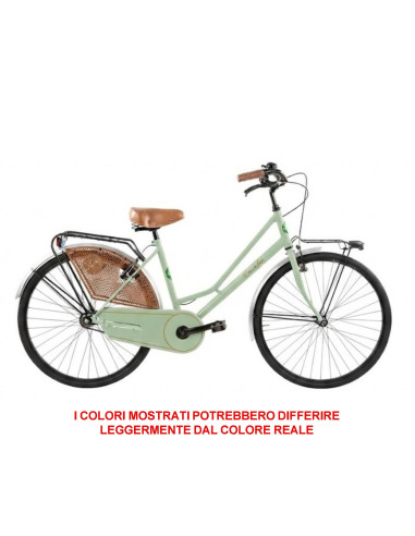 BICI MISURA 26 DONNA LINEA OLANDA RETRO LUSSO BICICLETTA CITY BIKE SENZA CAMBIO MANUBRIO ALLUMINIO COMPLETA DI ACCESSORI LUCI LE