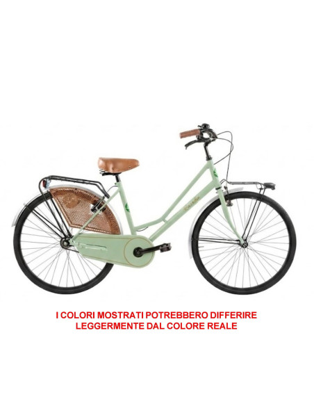 BICI MISURA 26 DONNA LINEA OLANDA RETRO LUSSO BICICLETTA CITY BIKE SENZA CAMBIO MANUBRIO ALLUMINIO COMPLETA DI ACCESSORI LUCI LE