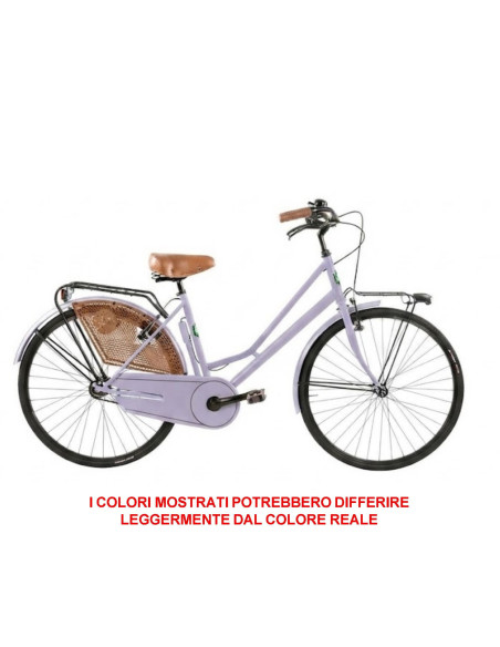 BICI MISURA 26 DONNA LINEA OLANDA RETRO LUSSO BICICLETTA CITY BIKE SENZA CAMBIO MANUBRIO ALLUMINIO COMPLETA DI ACCESSORI LUCI LE