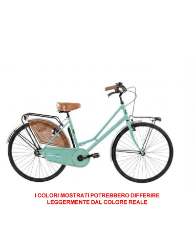 BICI MISURA 26 DONNA LINEA OLANDA RETRO LUSSO BICICLETTA CITY BIKE SENZA CAMBIO MANUBRIO ALLUMINIO COMPLETA DI ACCESSORI LUCI LE