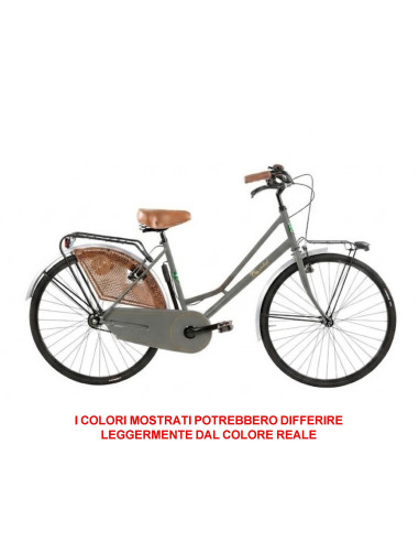 BICI MISURA 26 DONNA LINEA OLANDA RETRO LUSSO BICICLETTA CITY BIKE SENZA CAMBIO MANUBRIO ALLUMINIO COMPLETA DI ACCESSORI LUCI LE