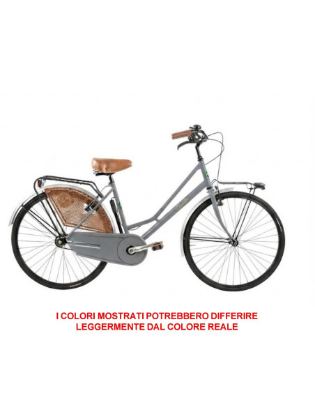 BICI MISURA 26 DONNA LINEA OLANDA RETRO LUSSO BICICLETTA CITY BIKE SENZA CAMBIO MANUBRIO ALLUMINIO COMPLETA DI ACCESSORI LUCI LE