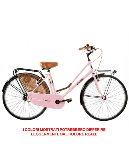 BICI MISURA 26 DA DONNA OLANDA BICICLETTA LINEA RETRO CITY BIKE SENZA CAMBIO MANUBRIO ALLUMINIO COMPLETA DI ACCESSORI CON LUCI L