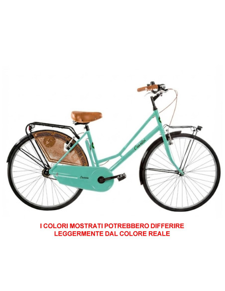 BICI MISURA 26 DA DONNA OLANDA BICICLETTA LINEA RETRO CITY BIKE SENZA CAMBIO MANUBRIO ALLUMINIO COMPLETA DI ACCESSORI CON LUCI L