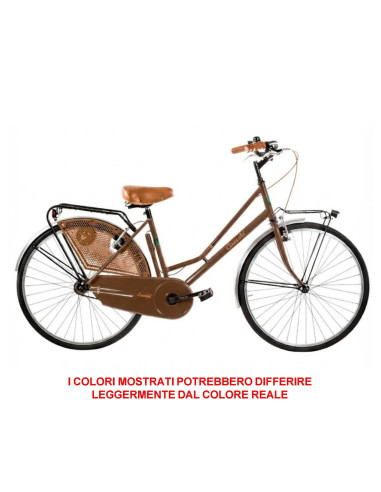 BICI MISURA 26 DA DONNA OLANDA BICICLETTA LINEA RETRO CITY BIKE SENZA CAMBIO MANUBRIO ALLUMINIO COMPLETA DI ACCESSORI CON LUCI L