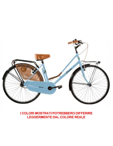 BICI MISURA 26 DA DONNA OLANDA BICICLETTA LINEA RETRO CITY BIKE SENZA CAMBIO MANUBRIO ALLUMINIO COMPLETA DI ACCESSORI CON LUCI L
