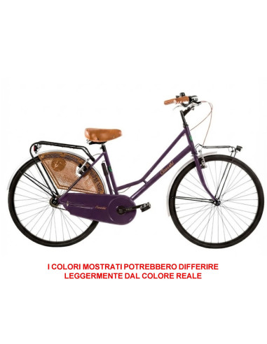 BICI MISURA 26 DA DONNA OLANDA BICICLETTA LINEA RETRO CITY BIKE SENZA CAMBIO MANUBRIO ALLUMINIO COMPLETA DI ACCESSORI CON LUCI L