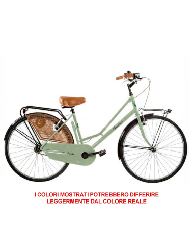 BICI MISURA 26 DA DONNA OLANDA BICICLETTA LINEA RETRO CITY BIKE SENZA CAMBIO MANUBRIO ALLUMINIO COMPLETA DI ACCESSORI CON LUCI L