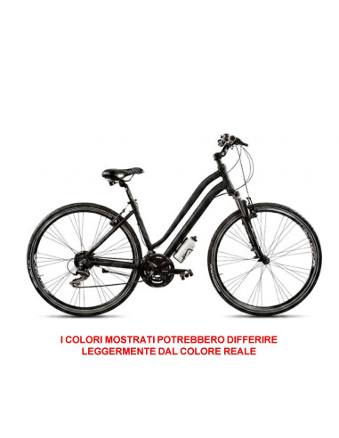 BICI DONNA IBRIDO MISURA 28 LINEA AURA TELAIO ALLUMINIO BICICLETTA CAMBIO ACERA 24V FORCELLA AMMORTIZZATA FRENI DISCO IDRAULICI