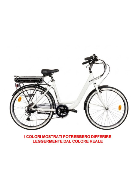 BICI E-BIKE 6V DONNA MISURA 26 MOTORE POSTERIORE MXUS 45NM 250W BATTERIA 36V 7.8AH E-VEN26STEEL BICICLETTA CITY BIKE