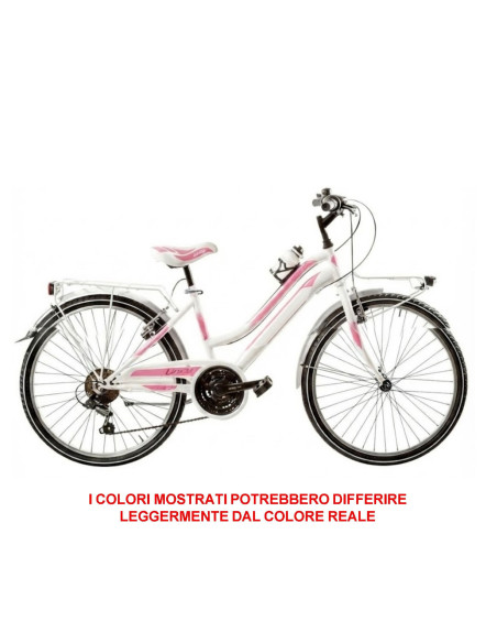 BICI DA RAGAZZA MOUNTAIN BIKE 24 MTB LINCY BICICLETTA LY24C18V CON CAMBIO 18V COMPLETA DI ACCESSORI CON LUCI A LED