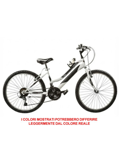 BICI DA RAGAZZA IN ALLUMINIO LY24AC18V BICICLETTA MOUNTAIN BIKE MISURA 24 LINCY CAMBIO 18V COMPLETA DI ACCESSORI E LUCI A LED