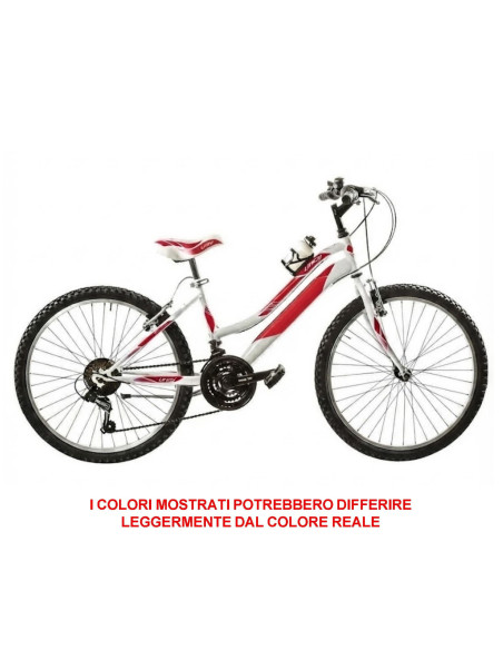BICI DA RAGAZZA IN ALLUMINIO LY24AC18V BICICLETTA MOUNTAIN BIKE MISURA 24 LINCY CAMBIO 18V COMPLETA DI ACCESSORI E LUCI A LED