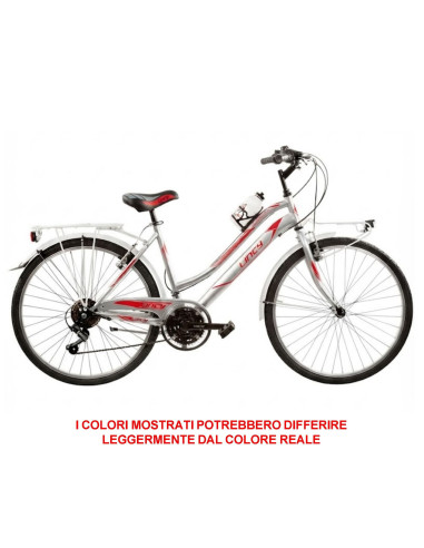 BICI DA DONNA MOUNTAIN BIKE 26 MTB LINCY BICICLETTA LY26C18V CON CAMBIO 18V COMPLETA DI ACCESSORI CON LUCI A LED
