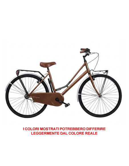 BICI DA DONNA LINEA OLANDA BICICLETTA CITY BIKE OL26 SENZA CAMBIO 1V COMPLETA DI ACCESSORI CON LUCI A LED