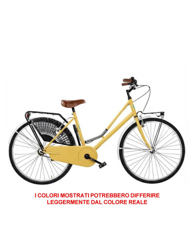 BICI DA DONNA LINEA OLANDA BICICLETTA CITY BIKE OL26 SENZA CAMBIO 1V COMPLETA DI ACCESSORI CON LUCI A LED