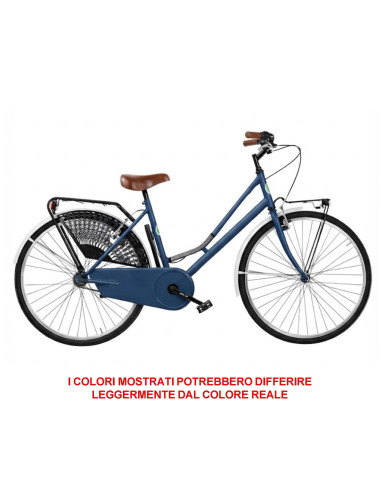 BICI DA DONNA LINEA OLANDA BICICLETTA CITY BIKE OL26 SENZA CAMBIO 1V COMPLETA DI ACCESSORI CON LUCI A LED