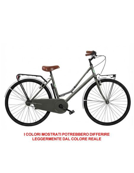 BICI DA DONNA LINEA OLANDA BICICLETTA CITY BIKE OL26 SENZA CAMBIO 1V COMPLETA DI ACCESSORI CON LUCI A LED