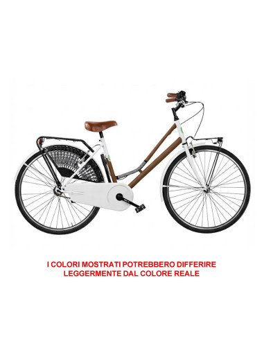 BICI DA DONNA LINEA OLANDA BICICLETTA CITY BIKE OL26 SENZA CAMBIO 1V COMPLETA DI ACCESSORI CON LUCI A LED