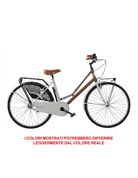 BICI DA DONNA LINEA OLANDA BICICLETTA CITY BIKE OL26 SENZA CAMBIO 1V COMPLETA DI ACCESSORI CON LUCI A LED
