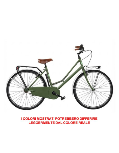 BICI DA DONNA LINEA OLANDA BICICLETTA CITY BIKE OL26 SENZA CAMBIO 1V COMPLETA DI ACCESSORI CON LUCI A LED