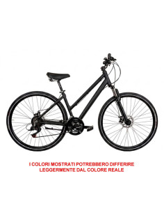 BICI DA DONNA IBRIDO BICICLETTA MISURA 28 TELAIO IN ALLUMINIO CON CAMBIO 21V FORCELLA AMMORTIZZATA FRENO A DISCO MECCANICO 2