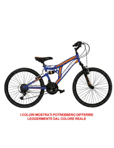 BICI DA BAMBINO MTB FULL SUSPENSION MOUNTIAN BIKE CL24 MISURA 24 CAMBIO 18V COLORADO DOPPIA AMMORTIZZATA