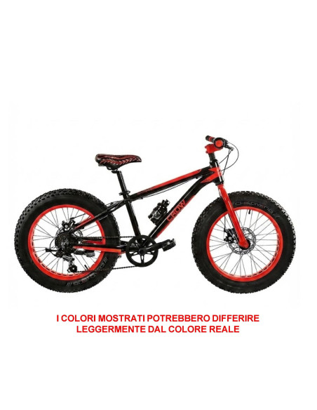 BICI DA BAMBINO MISURA 20 TELAIO IN ALLUMINIO FAT BIKE BIMBO LINEA CROW FAT20CW CAMBIO 6V DOPPIO FRENIO A DISCO MECCANICO