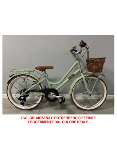 BICI DA BAMBINA STILE VINTAGE MISURA 20 BICICLETTA BIMBA CAMBIO 7V COMPLETA DI ACCESSORI CON CESTINO E LUCI A LED