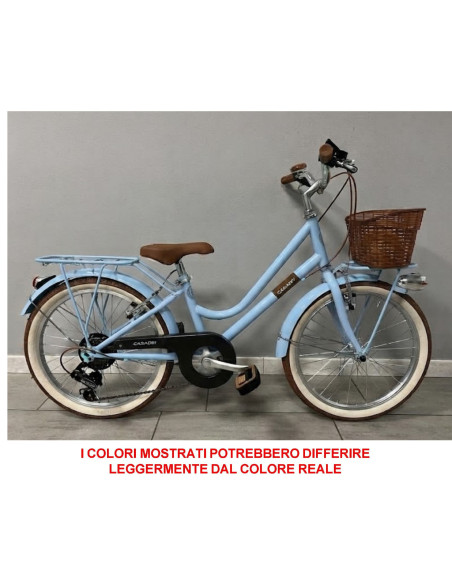 BICI DA BAMBINA STILE VINTAGE MISURA 20 BICICLETTA BIMBA CAMBIO 7V COMPLETA DI ACCESSORI CON CESTINO E LUCI A LED