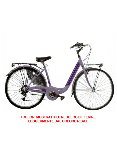 BICI DA DONNA MISURA 26 X 1,38 BICICLETTA LINEA VENERE CITY BIKE CON CAMBIO 6V COMPLETA DI ACCESSORI CON LUCI A LED
