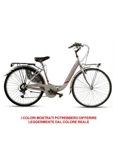 BICI DA DONNA MISURA 26 X 1,38 BICICLETTA LINEA VENERE CITY BIKE CON CAMBIO 6V COMPLETA DI ACCESSORI CON LUCI A LED