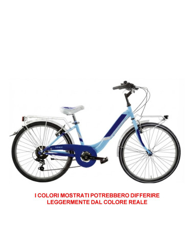 BICI DA BAMBINA LINEA VENERE BIMBA MISURA 24 CAMBIO 6V BICICLETTA DA RAGAZZA VEN24CC CITY BIKE COMPLETA DI ACCESSORI