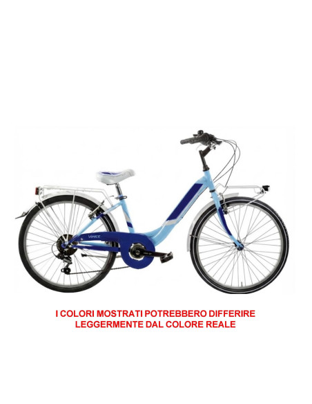 BICI DA BAMBINA LINEA VENERE BIMBA MISURA 24 CAMBIO 6V BICICLETTA DA RAGAZZA VEN24CC CITY BIKE COMPLETA DI ACCESSORI