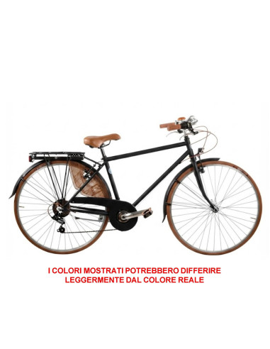 BICI MISURA 28 CITY BIKE VINTAGE LINEA SPORT PEUGEOT BICICLETTA DA UOMO CON CAMBIO 6V COMPLETA DI ACCESSORI LUCI A LED