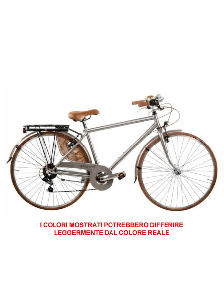 BICI MISURA 28 CITY BIKE VINTAGE LINEA SPORT PEUGEOT BICICLETTA DA UOMO CON CAMBIO 6V COMPLETA DI ACCESSORI LUCI A LED