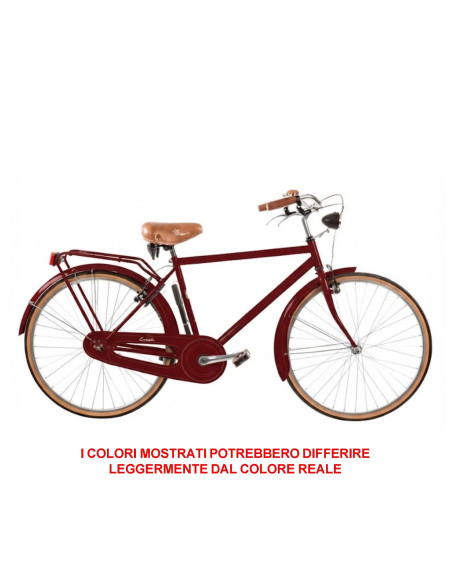 BICI MISURA 28 LINEA RETRO BICICLETTA UOMO RETRO1VU SENZA CAMBIO 1V COMPLETA DI ACCESSORI CON LUCI A LED FINITURE MARRONI