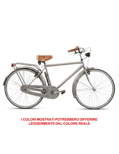 BICI MISURA 28 LINEA RETRO BICICLETTA UOMO RETRO1VU SENZA CAMBIO 1V COMPLETA DI ACCESSORI CON LUCI A LED FINITURE MARRONI