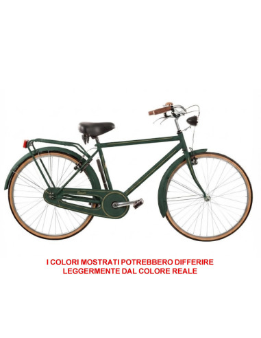 BICI MISURA 28 LINEA RETRO BICICLETTA UOMO RETRO1VU SENZA CAMBIO 1V COMPLETA DI ACCESSORI CON LUCI A LED FINITURE MARRONI