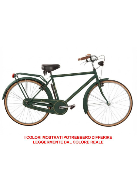 BICI MISURA 28 LINEA RETRO BICICLETTA UOMO RETRO1VU SENZA CAMBIO 1V COMPLETA DI ACCESSORI CON LUCI A LED FINITURE MARRONI