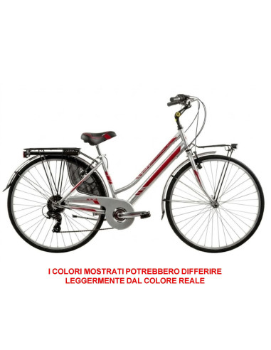 BICI DA DONNA CITY BIKE BICICLETTA MISURA 26 LINEA MOVING LUSSO CAMBIO 6V MOV26D6VL COMPLETA DI ACCESSORI E LUCI A LED